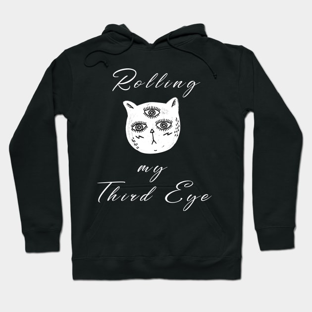 Brooding Cat - Rolling my Third Eye Hoodie by Lucia